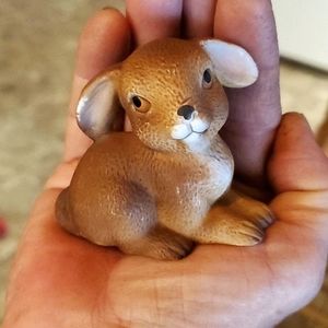 BUNDLE 3 - Vintage Brown/White Bunny Rabbits-Glazed Porcelain-Ceramic-Resin-EC